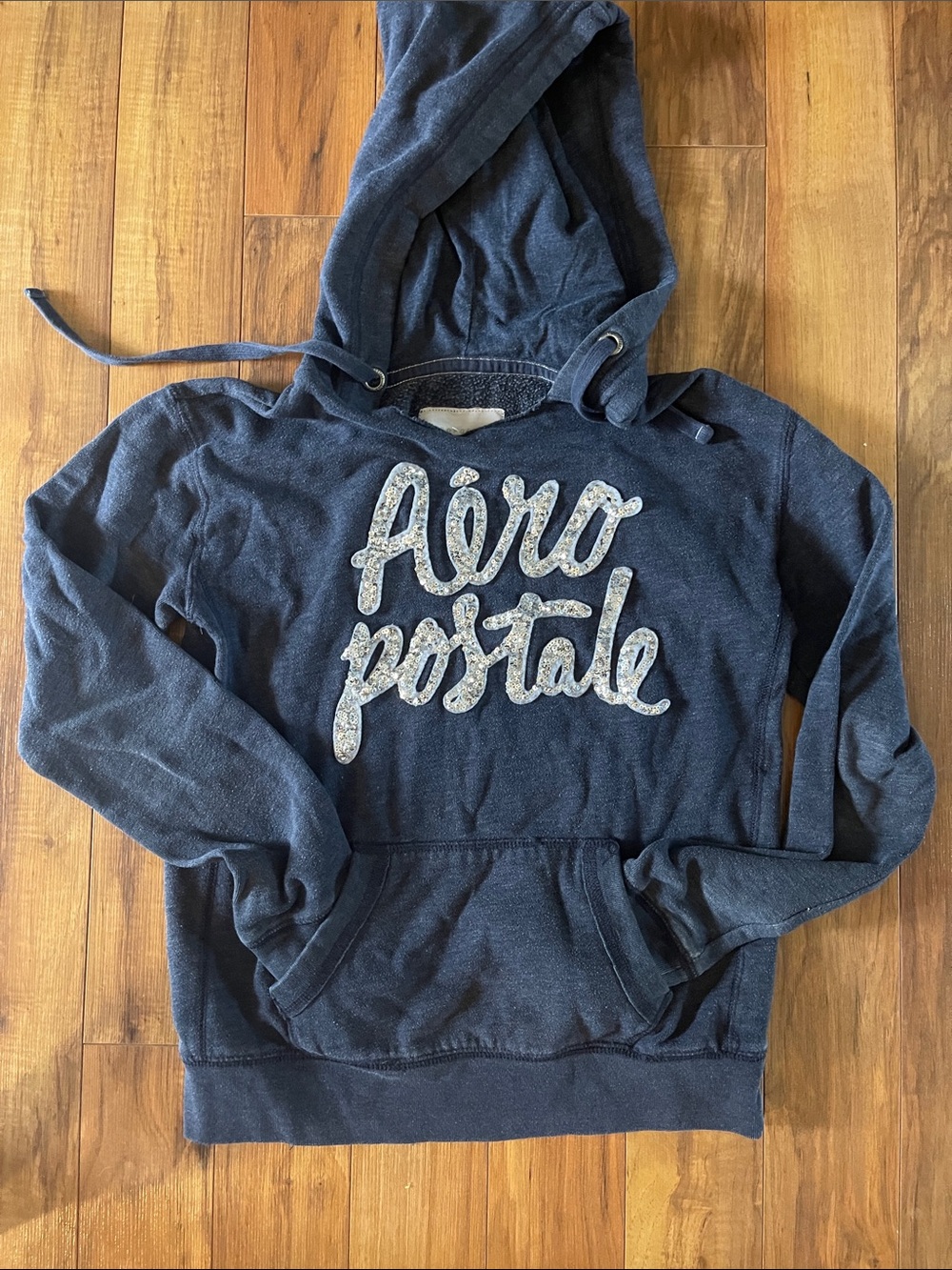 Aeropostale Dark Blue Pullover Hoodie with Script Logo